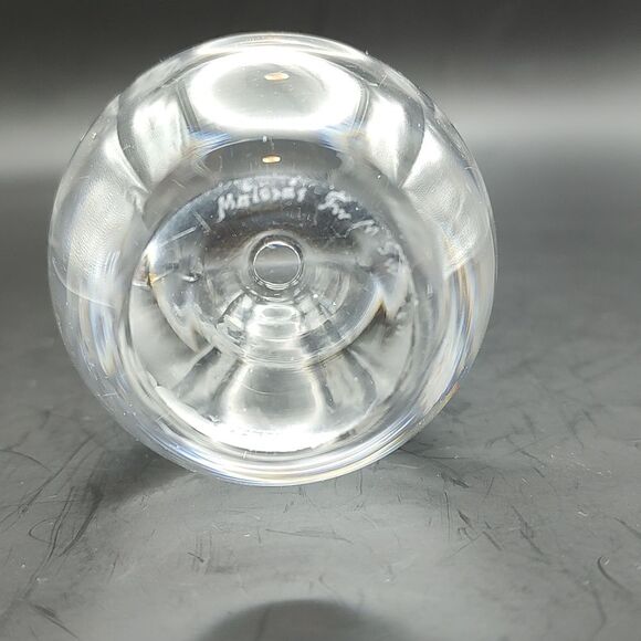 Vintage Maleras for M Swedish Glass Etched Girl in Flower Garden Bud Vase Signed - Picture 5 of 7